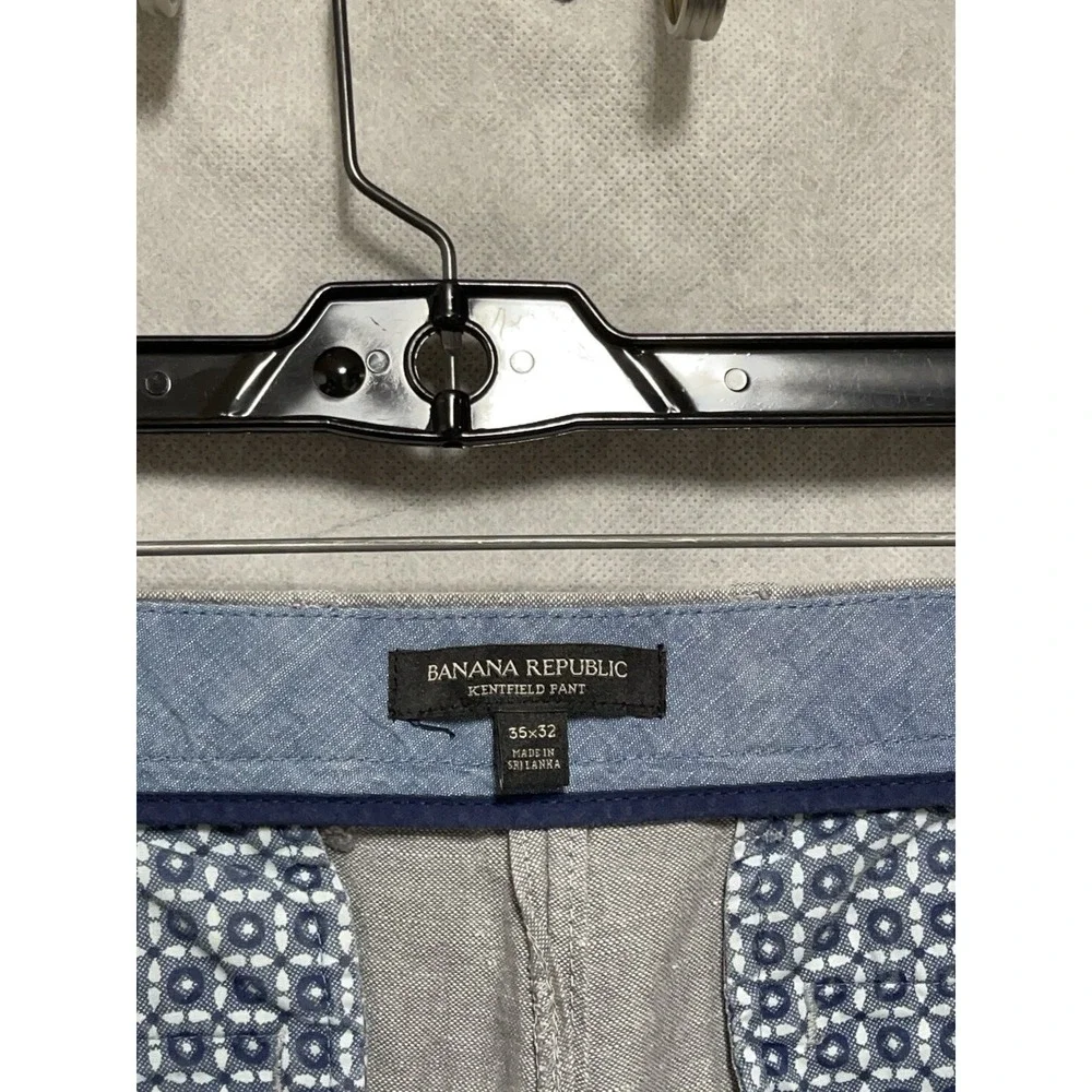 Banana Republic Pants Men 36X31 Gray Kentfield‎ Linen Cotton Hybrid Dress Casual